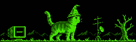 The cat on the trail with its foil hat on